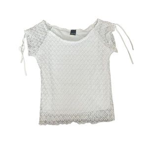 y2k vintage white lacey club top